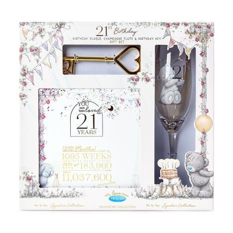 21st Birthday Plaque Glass & Key Me to You Bear Gift Set Extra Image 2
